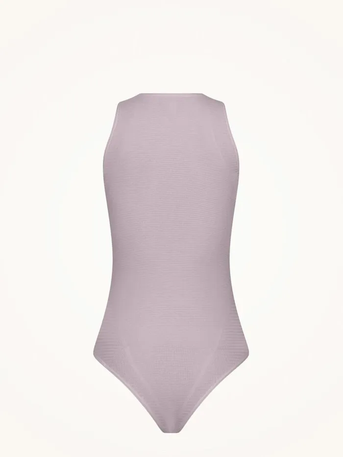 Women Sleeveless Bodies Wolford Grid Net Body Mauve