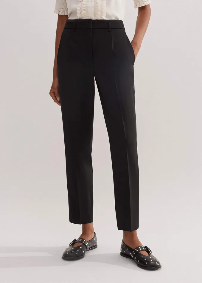 Women Slim Crop Forever Tux Pant Black MEEM