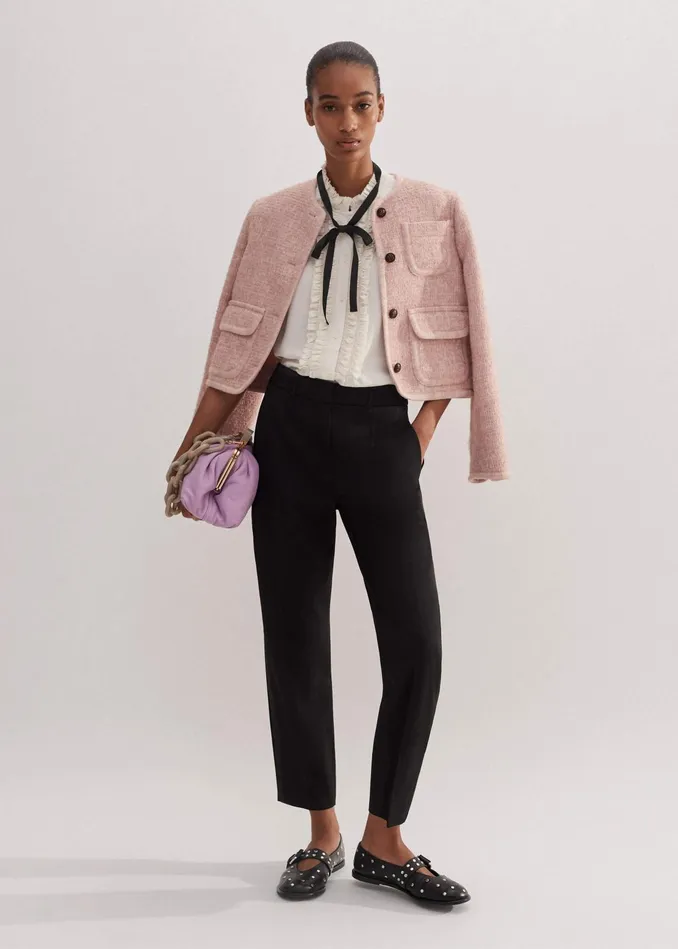 Women Slim Crop Forever Tux Pant Black MEEM