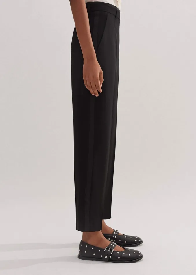Women Slim Crop Forever Tux Pant Black MEEM