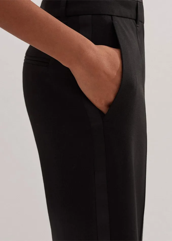 Women Slim Crop Forever Tux Pant Black MEEM