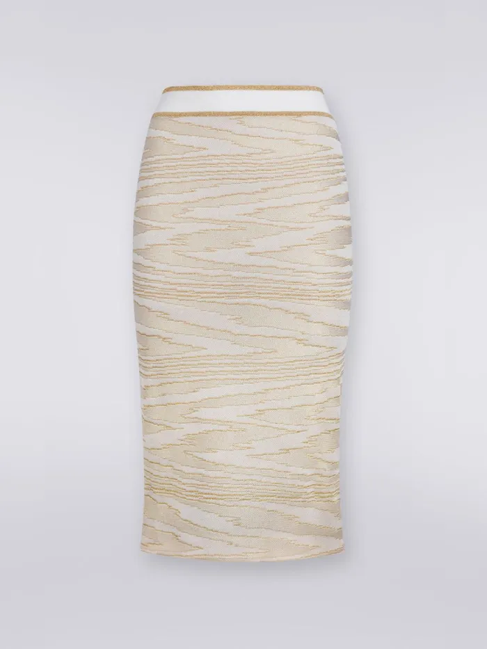 Women Slub Viscose Midi Skirt With Lurex Multicoloured Missoni Skirts