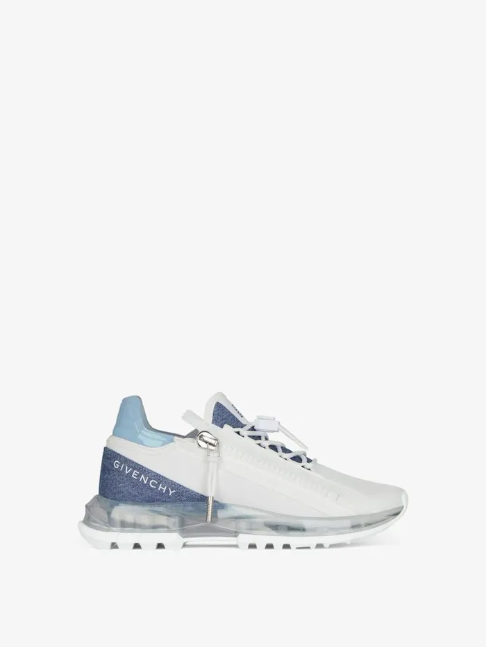 Women Sneakers Givenchy Spectre Runner Sneakers In Synthetic Leather And Denim Denim Blue