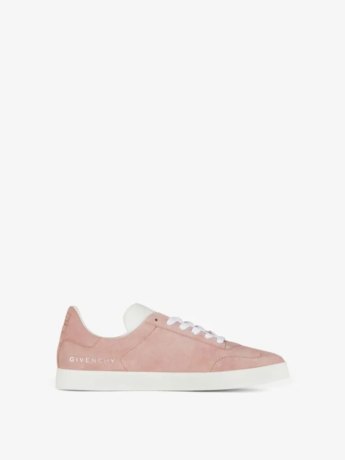 Women Sneakers Givenchy Town Sneakers In Suede Old Pink