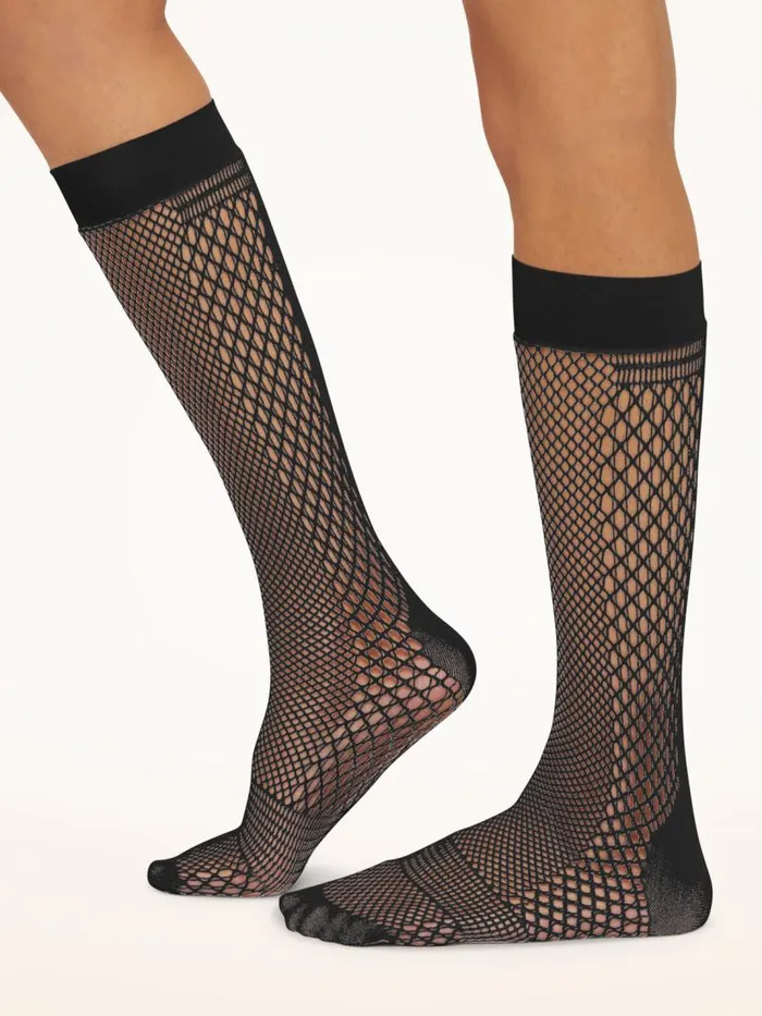Women Socks and KneeHighs Wolford Net KneeHighs Black