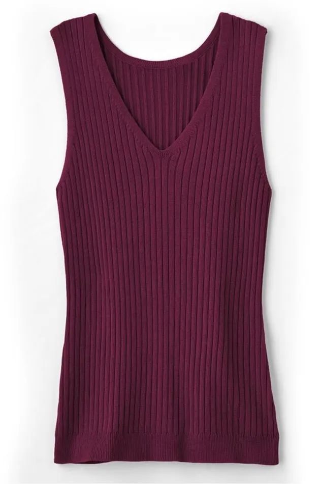 Women Soft Essential Ribbed Sweater Tank Jester Red Soft Surroundings Tops Women Soft Essential Ribbed Sweater Tank Jester Red Soft Surroundings Tops
