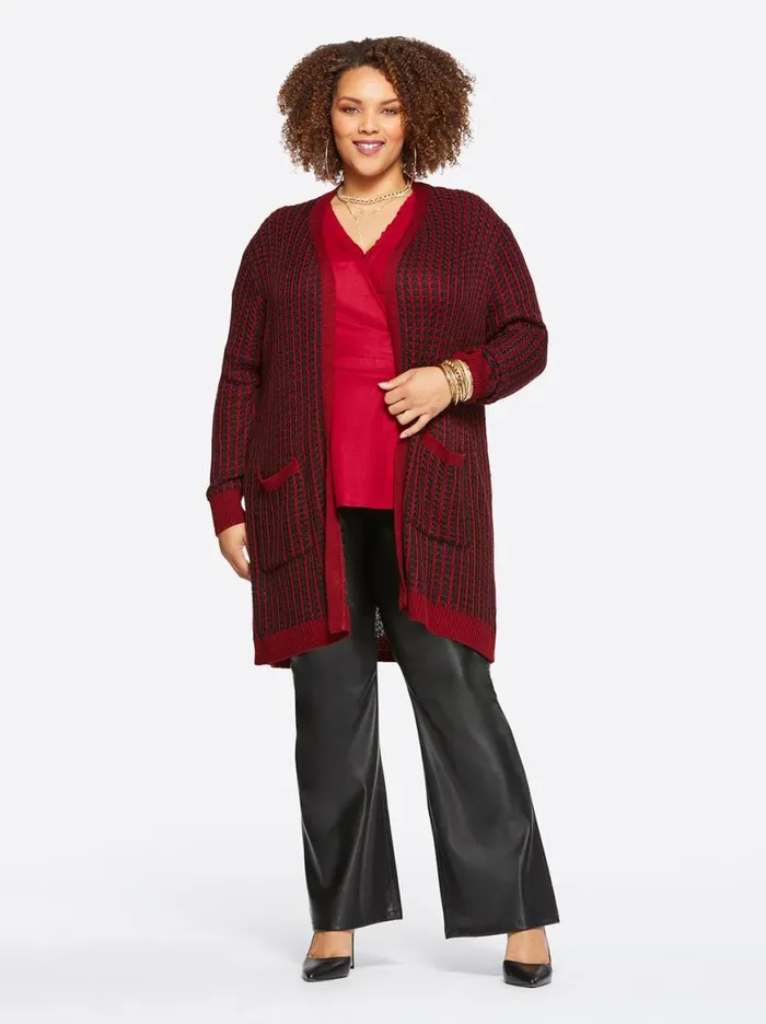 Women Sterling Cardigan In Syrah And Black Jessica Simpson Jackets Blazers and Kimonos
