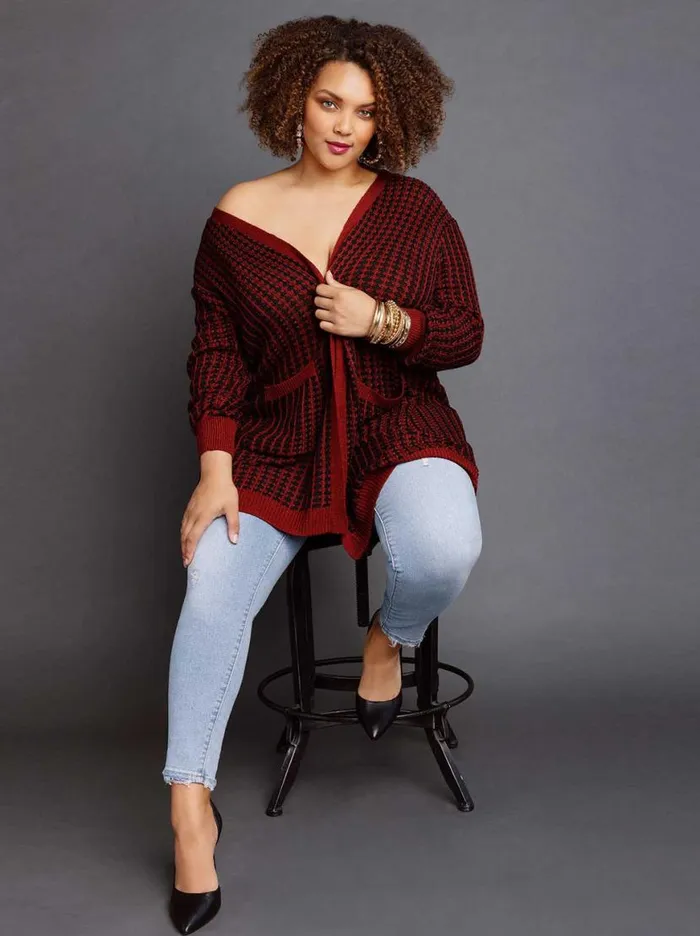Women Sterling Cardigan In Syrah And Black Jessica Simpson Jackets Blazers and Kimonos