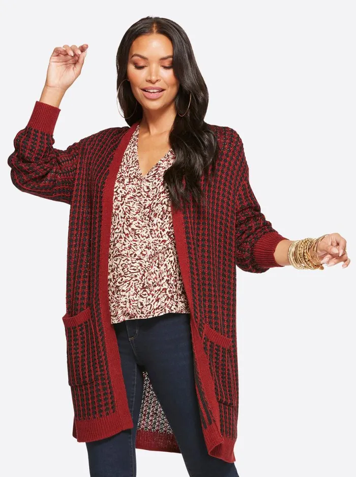 Women Sterling Cardigan In Syrah And Black Jessica Simpson Jackets Blazers and Kimonos