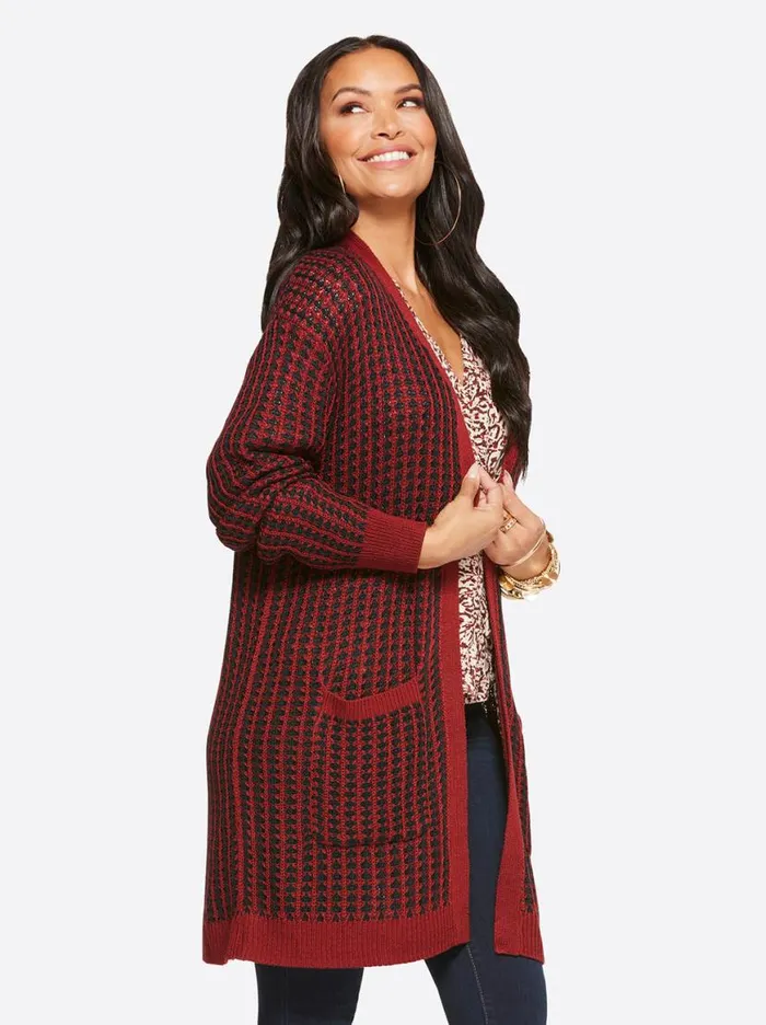 Women Sterling Cardigan In Syrah And Black Jessica Simpson Jackets Blazers and Kimonos