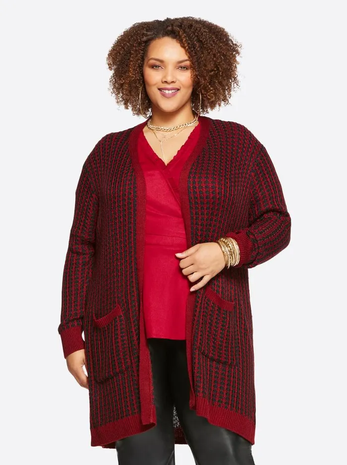 Women Sterling Cardigan In Syrah And Black Jessica Simpson Jackets Blazers and Kimonos