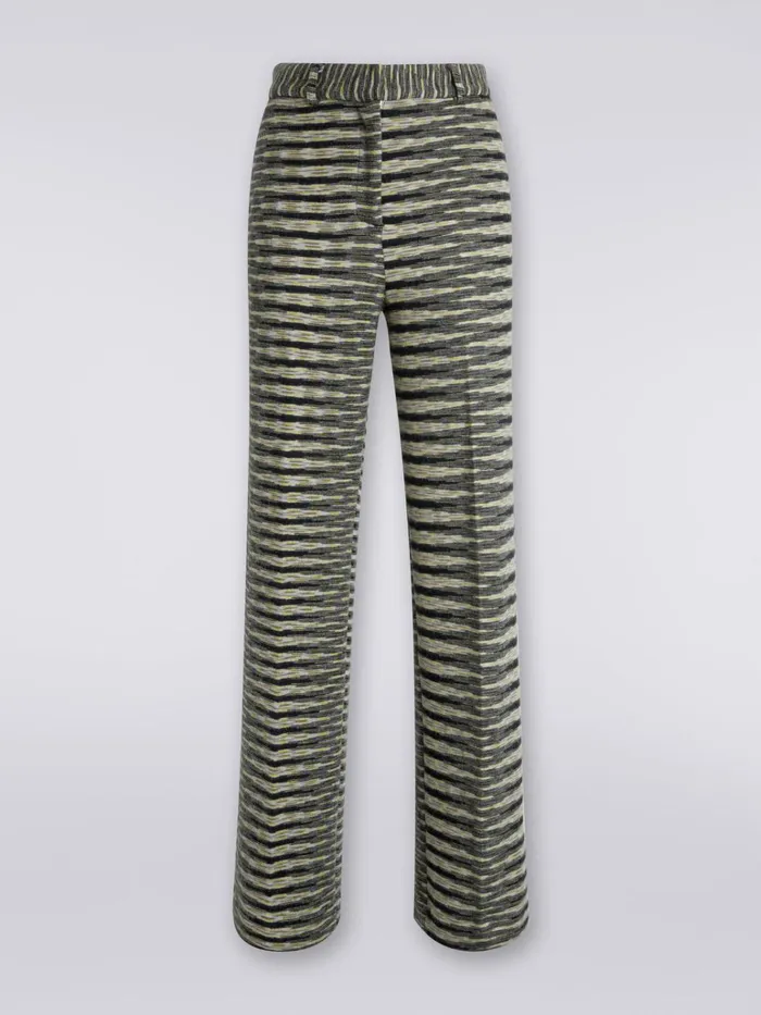 Women Straight HighRise Wool Blend Trousers Multicoloured Missoni Trousers