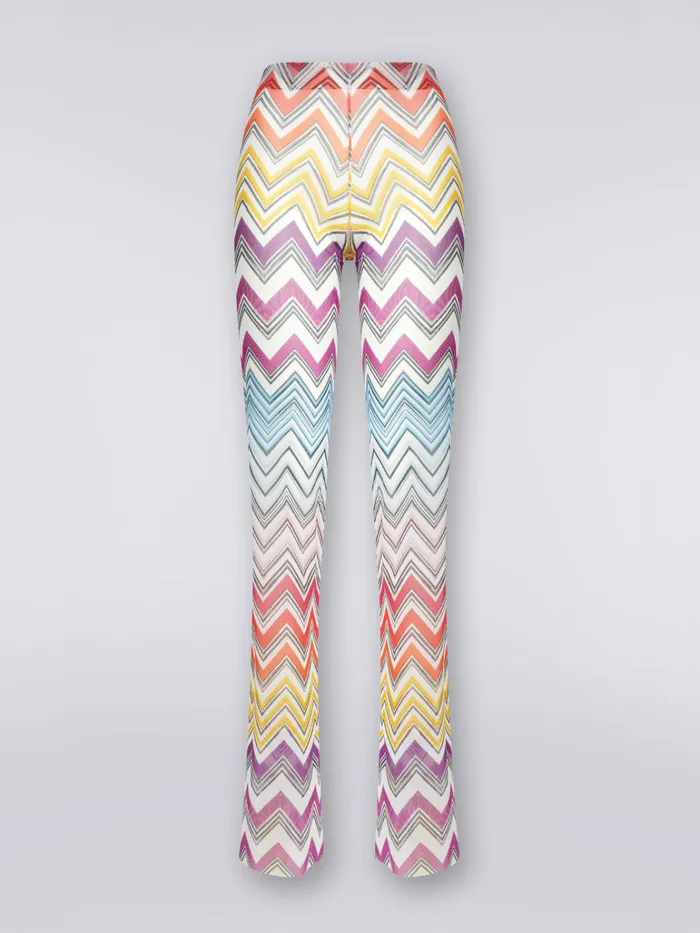 Women Straight Trousers In Multicoloured Zigzag Print Tulle Multicoloured Missoni Beachwear Women Straight Trousers In Multicoloured Zigzag Print Tulle Multicoloured Missoni Beachwear