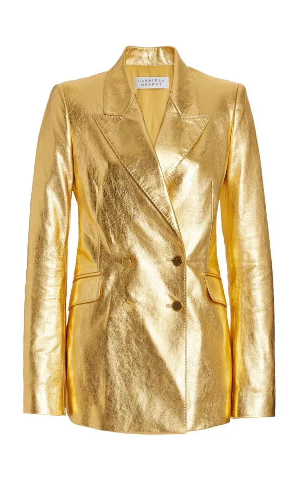 Women Suits Gabriela Hearst Angela Blazer In Gold Metallic Nappa Leather
