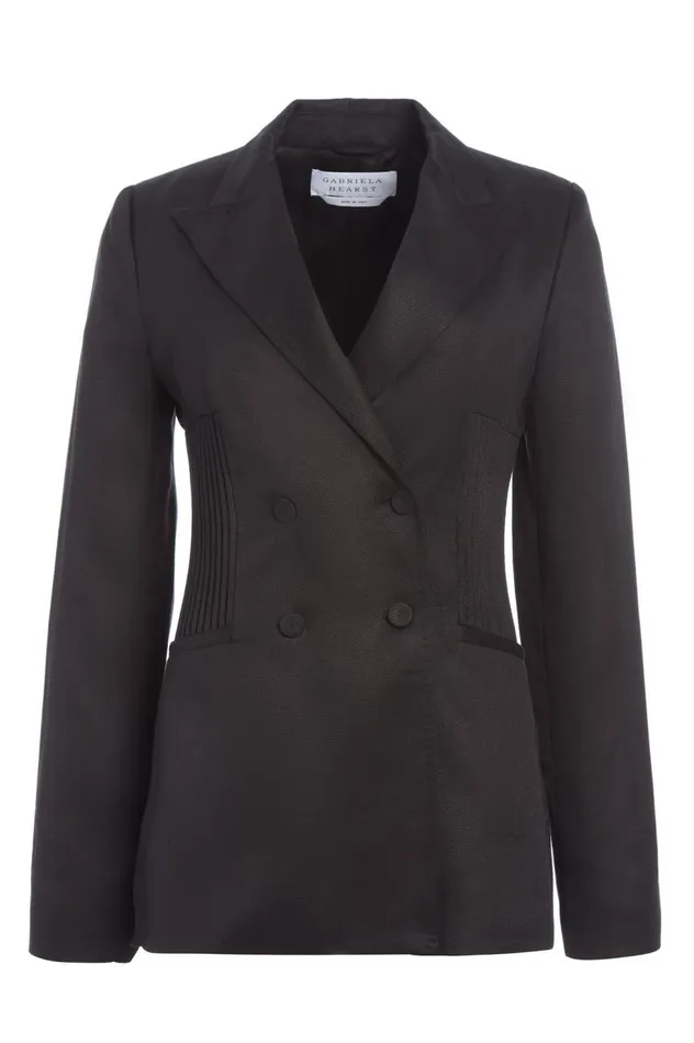 Women Suits Gabriela Hearst Brett Blazer In Black Textured Linen