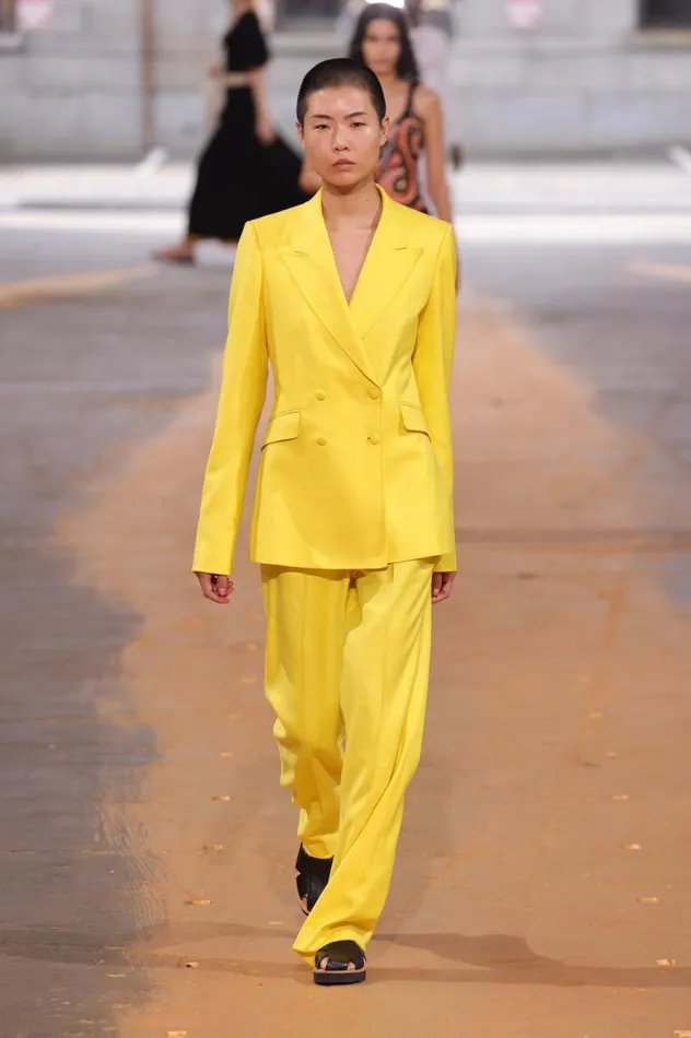 Women Suits Gabriela Hearst Vesta Pant In Cadmium Yellow Virgin Wool And Silk Linen Twill
