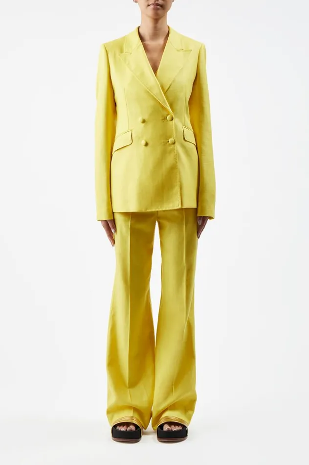 Women Suits Gabriela Hearst Vesta Pant In Cadmium Yellow Virgin Wool And Silk Linen Twill