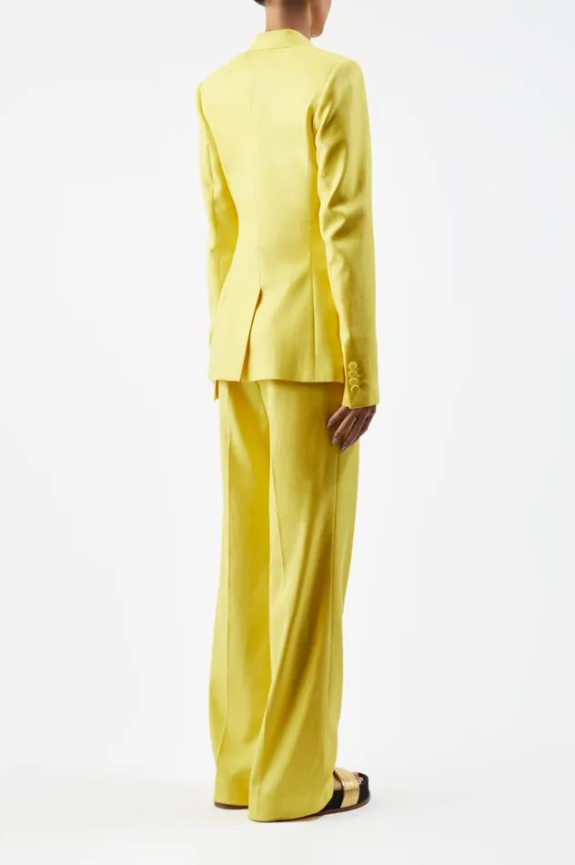 Women Suits Gabriela Hearst Vesta Pant In Cadmium Yellow Virgin Wool And Silk Linen Twill