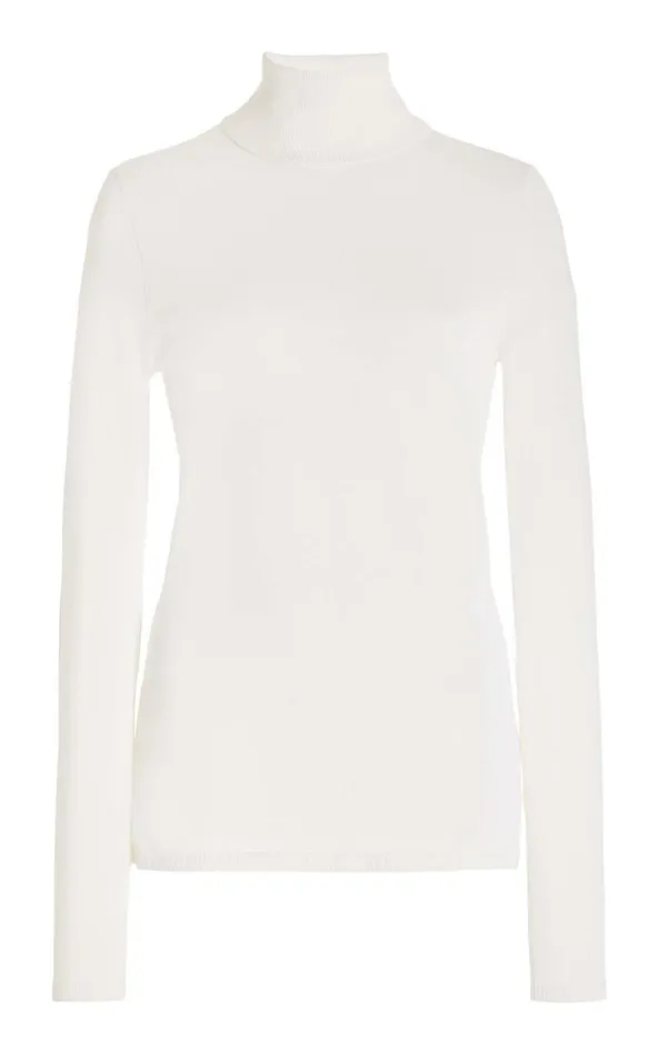 Women Sweaters and Turtlenecks Gabriela Hearst Costa Knit Turtleneck In Ivory Cashmere Silk Women Sweaters and Turtlenecks Gabriela Hearst Costa Knit Turtleneck In Ivory Cashmere Silk