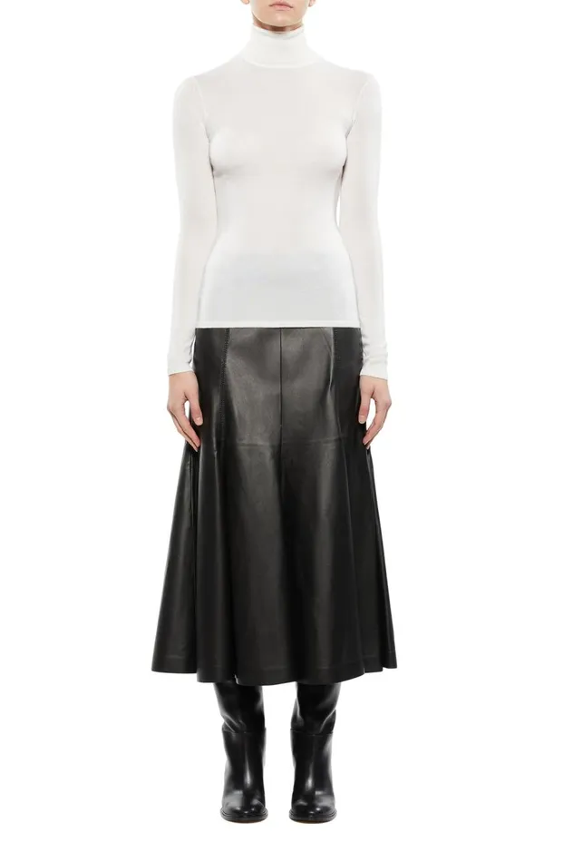 Women Sweaters and Turtlenecks Gabriela Hearst Costa Knit Turtleneck In Ivory Cashmere Silk
