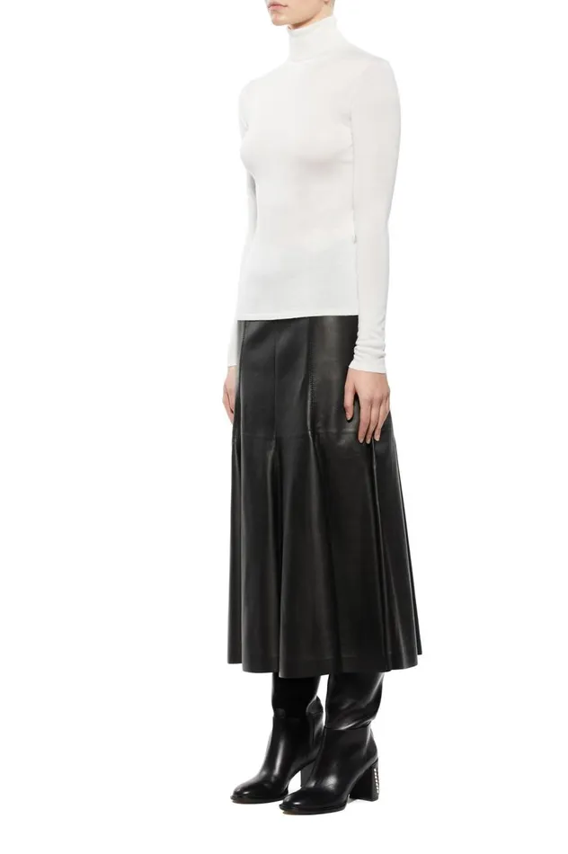Women Sweaters and Turtlenecks Gabriela Hearst Costa Knit Turtleneck In Ivory Cashmere Silk