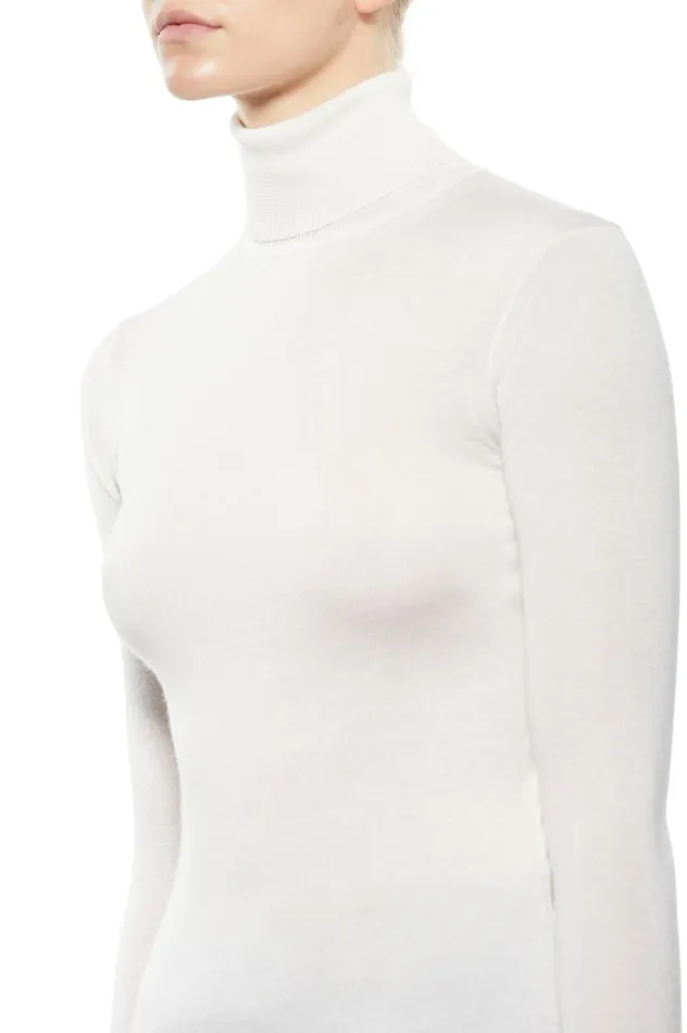 Women Sweaters and Turtlenecks Gabriela Hearst Costa Knit Turtleneck In Ivory Cashmere Silk