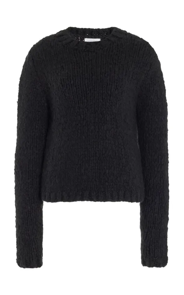 Women Sweaters and Turtlenecks Gabriela Hearst Dalton Knit Sweater In Black Welfat Cashmere Women Sweaters and Turtlenecks Gabriela Hearst Dalton Knit Sweater In Black Welfat Cashmere