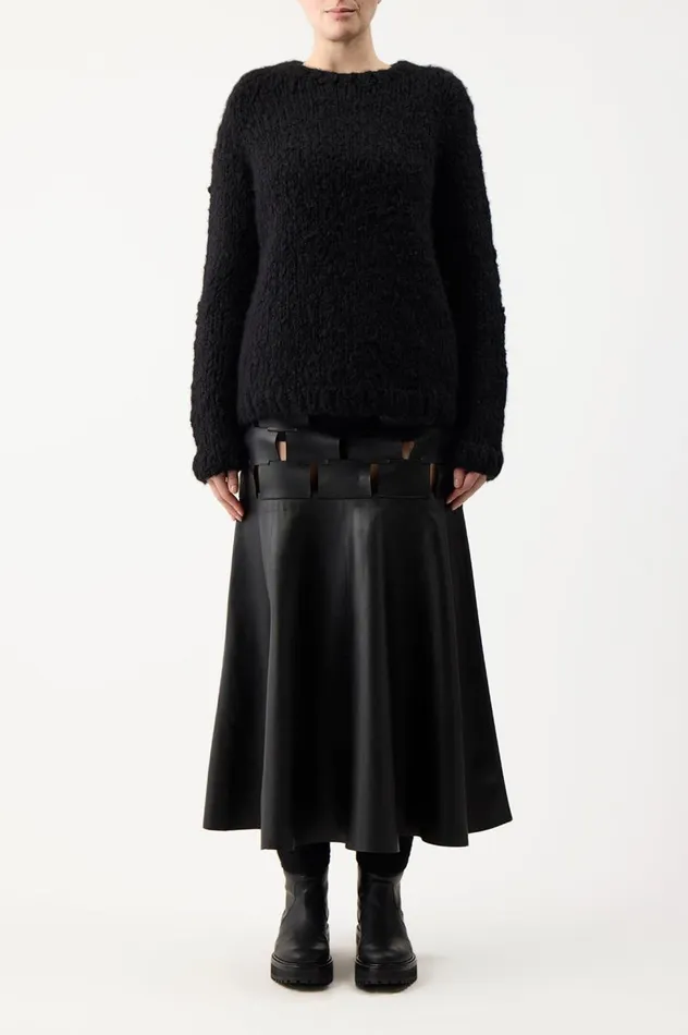 Women Sweaters and Turtlenecks Gabriela Hearst Lawrence Knit Sweater In Black Welfat Cashmere