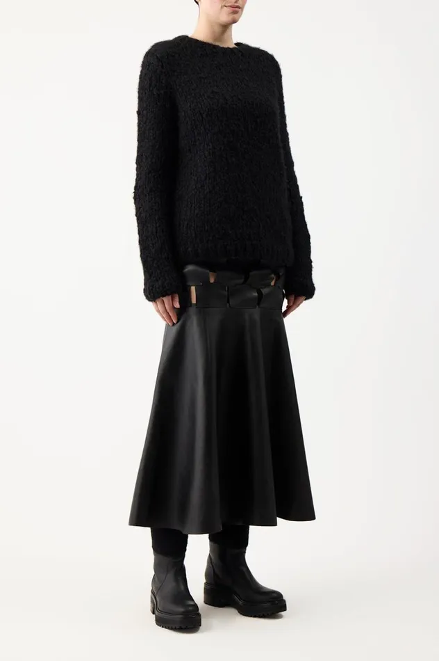 Women Sweaters and Turtlenecks Gabriela Hearst Lawrence Knit Sweater In Black Welfat Cashmere