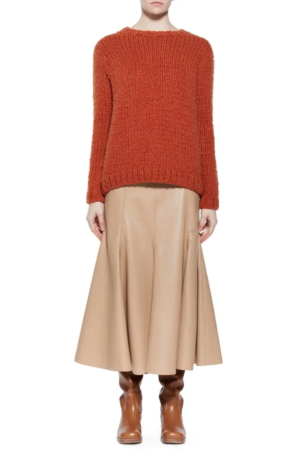 Women Sweaters and Turtlenecks Gabriela Hearst Lawrence Knit Sweater In Copper Welfat Cashmere