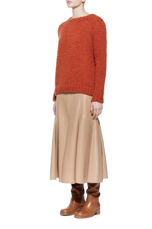 Women Sweaters and Turtlenecks Gabriela Hearst Lawrence Knit Sweater In Copper Welfat Cashmere