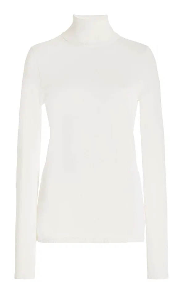 Women Sweaters and Turtlenecks Gabriela Hearst May Knit Turtleneck In Ivory Merino Wool Cashmere Women Sweaters and Turtlenecks Gabriela Hearst May Knit Turtleneck In Ivory Merino Wool Cashmere