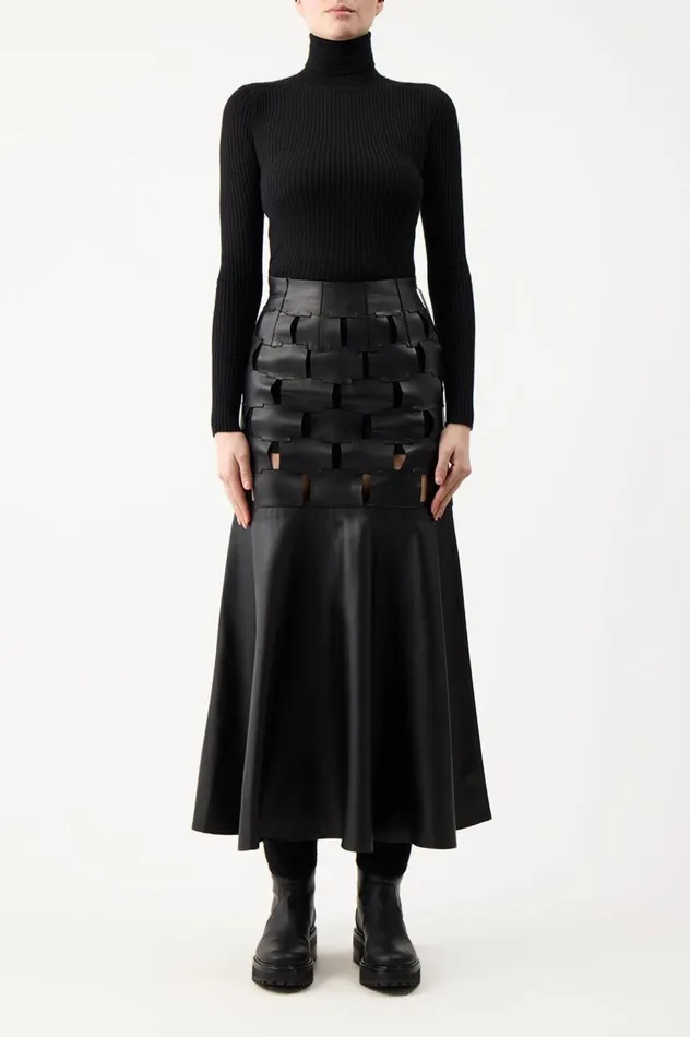 Women Sweaters and Turtlenecks Gabriela Hearst Peppe Knit Turtleneck In Black Cashmere Silk