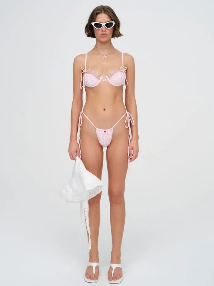 Women Swim For Love and Lemons Hailey Bikini Bottom Pink Women Swim For Love and Lemons Hailey Bikini Bottom Pink