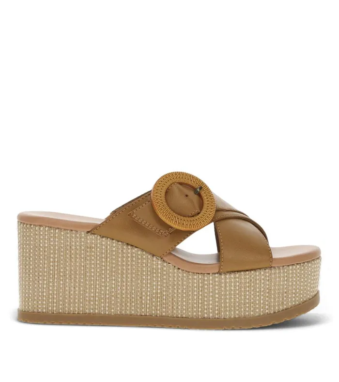 Women Sydney Wedge Sandal Caramel Baretraps Wedge Sandals