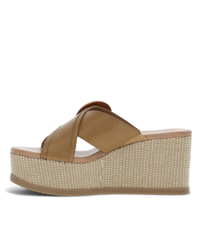 Women Sydney Wedge Sandal Caramel Baretraps Wedge Sandals