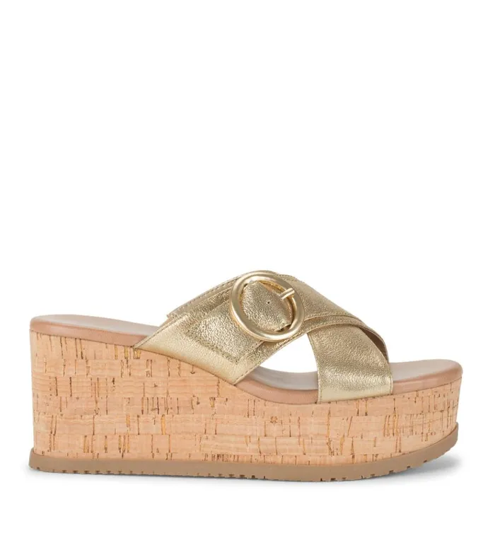 Women Sydney Wedge Sandal Gold Baretraps Wedge Sandals