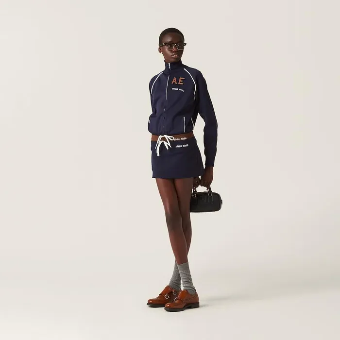 Women TShirts And Sweatshirts Miu Miu Nylon Sweatshirt Navy Women TShirts And Sweatshirts Miu Miu Nylon Sweatshirt Navy