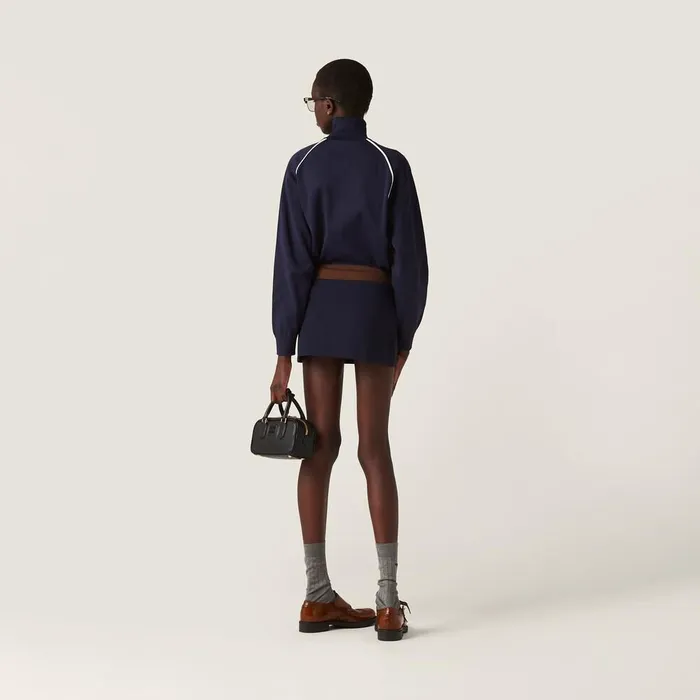 Women TShirts And Sweatshirts Miu Miu Nylon Sweatshirt Navy Women TShirts And Sweatshirts Miu Miu Nylon Sweatshirt Navy