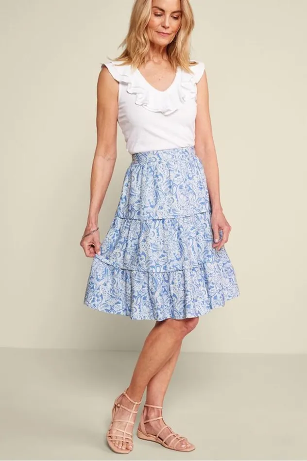 Women Talisa Linen Blend Skirt American Beauty Soft Surroundings Skirts