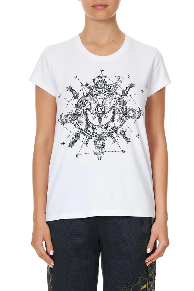 Women Tees Camilla Curved Hem Fitted Tee Capricorn