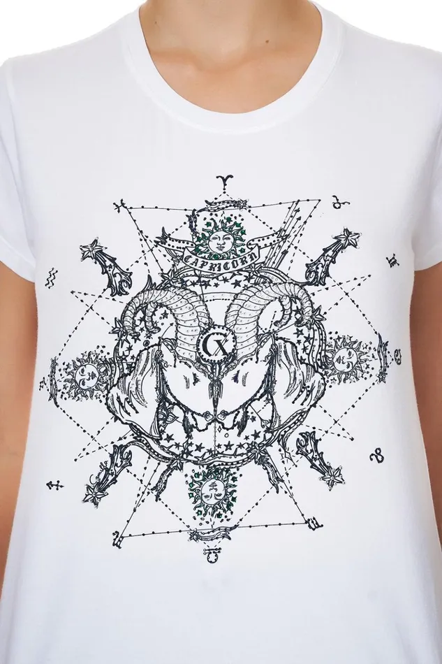 Women Tees Camilla Curved Hem Fitted Tee Capricorn
