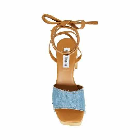 Women TENLEY DENIM FABRIC Denim Fabric Steve Madden Sandals Women TENLEY DENIM FABRIC Denim Fabric Steve Madden Sandals
