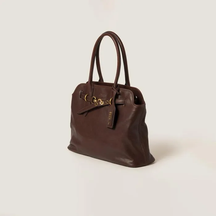 Women Top Handles Miu Miu Aventure Nappa Leather Bag Briarwood Women Top Handles Miu Miu Aventure Nappa Leather Bag Briarwood