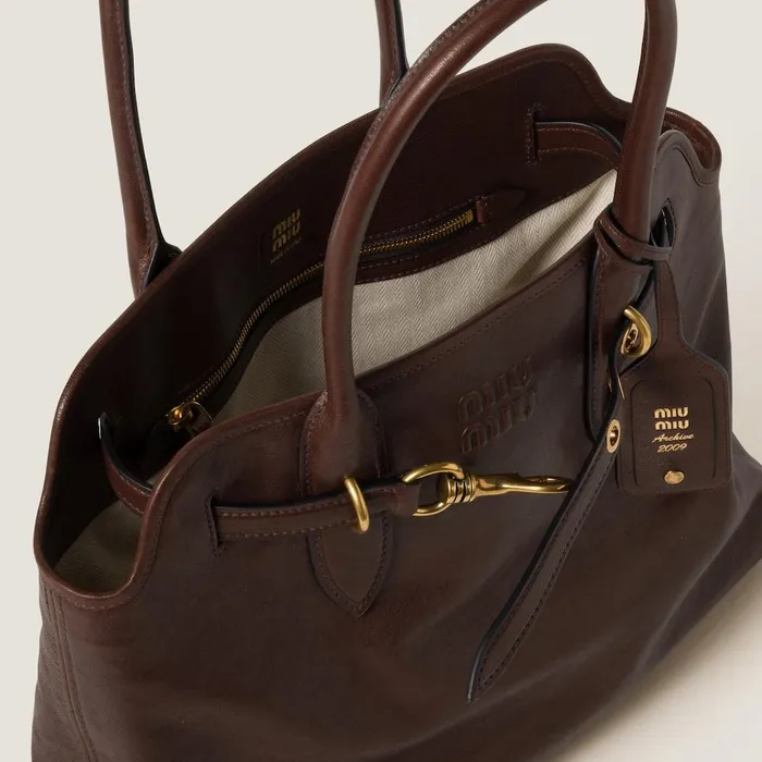 Women Top Handles Miu Miu Aventure Nappa Leather Bag Briarwood Women Top Handles Miu Miu Aventure Nappa Leather Bag Briarwood