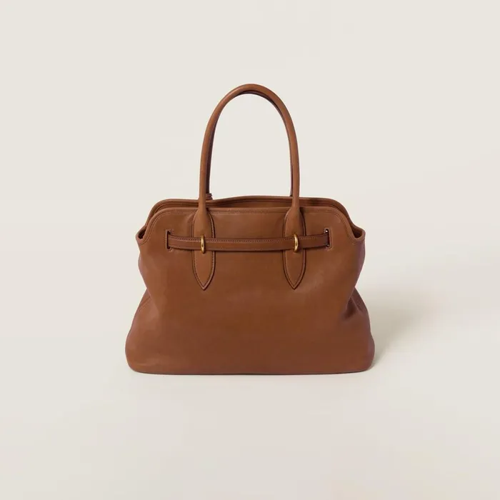 Women Top Handles Miu Miu Aventure Nappa Leather Bag Oak Women Top Handles Miu Miu Aventure Nappa Leather Bag Oak