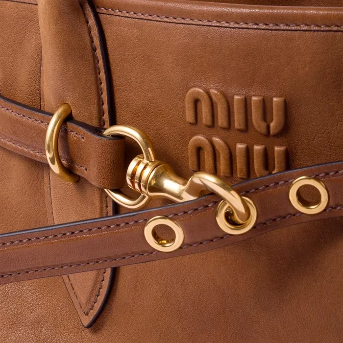 Women Top Handles Miu Miu Aventure Nappa Leather Bag Oak Women Top Handles Miu Miu Aventure Nappa Leather Bag Oak