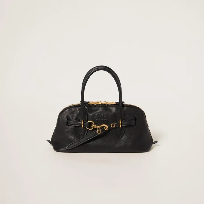Women Top Handles Miu Miu Aventure Nappa Leather Tophandle Bag Black