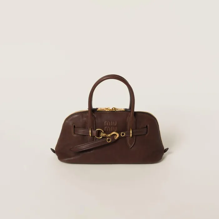 Women Top Handles Miu Miu Aventure Nappa Leather Tophandle Bag Briarwood