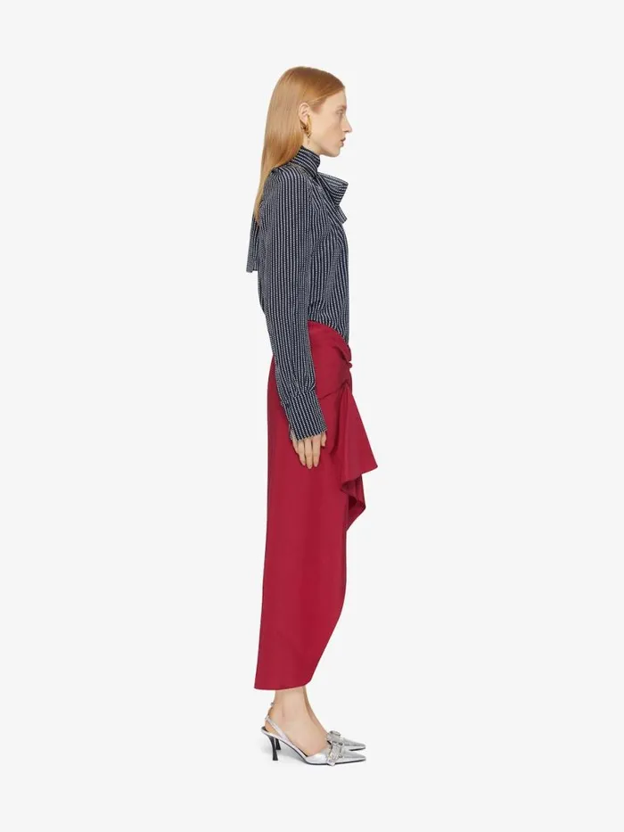 Women Tops and Shirts Givenchy Polka Dots Blouse In Silk With Lavallire Navywhite